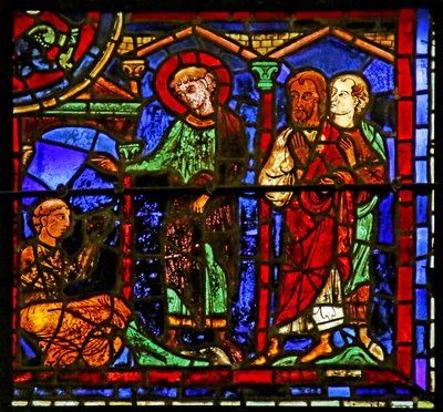 Escena de la Vida de San Martín, Catedral de Chartres de French School